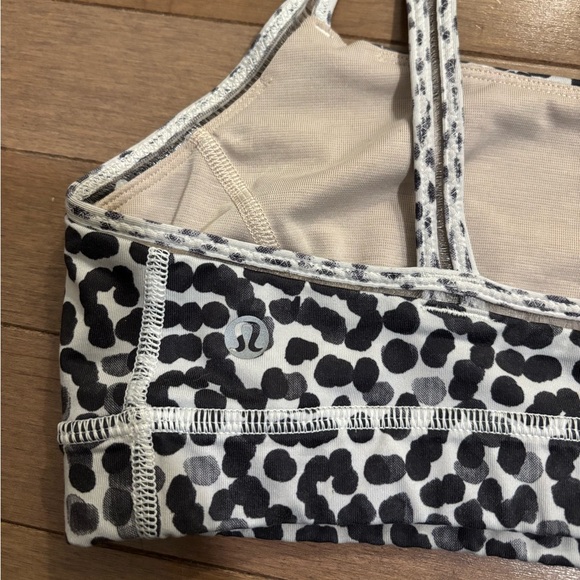 Lululemon Size 8 Straight Up Bra black and white dot print - Picture 8 of 9